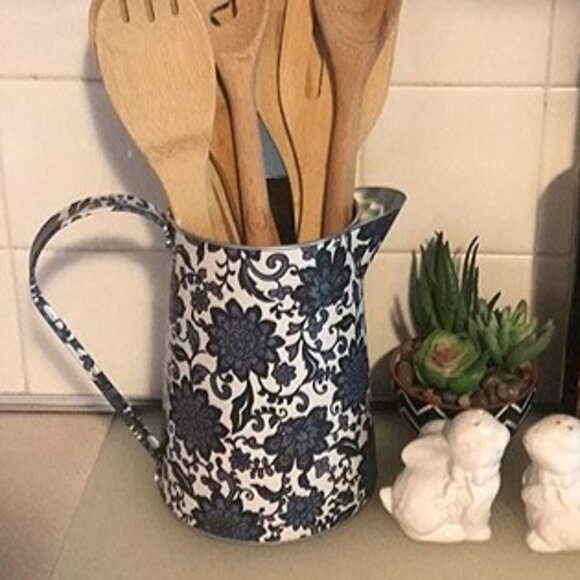 NEW Watering Can Galvanized Finish Metal Vase Country Rustic Pitcher - Picture 7 of 9